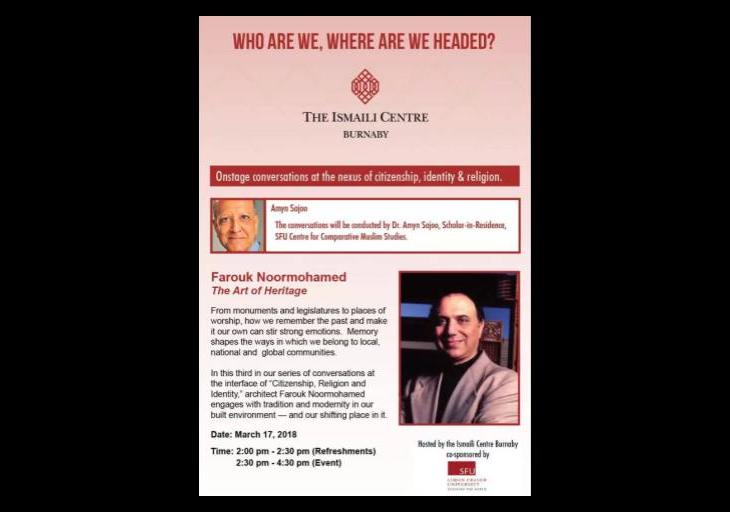 Who we are, where are we headed? Amyn Sajoo In Conversation with Farouk Noormohamed