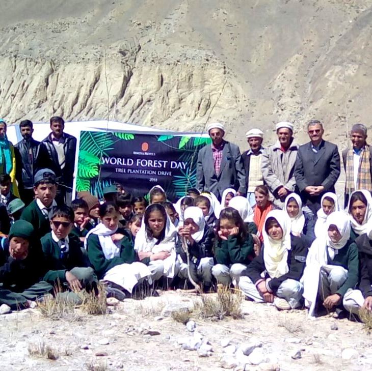 Hunza Serena Inn organizes plantation day at the Aga Khan Diamond Jubilee High School, Zoodkhoon in Chipursan Valley