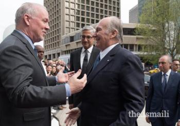 May 4, 2018: Mawlana Hazar Imam met with the Honourable John Horgan, Premier of British Columbia, who extended a warm welcome and congratulated him on his Diamond Jubilee.