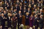 His Highness the Aga Khan receives a standing ovation at the conclusion of his address to both houses of Parliament in Ottawa, Canada, February 2014. - Photo credit: AKDN / Zahur Ramji
