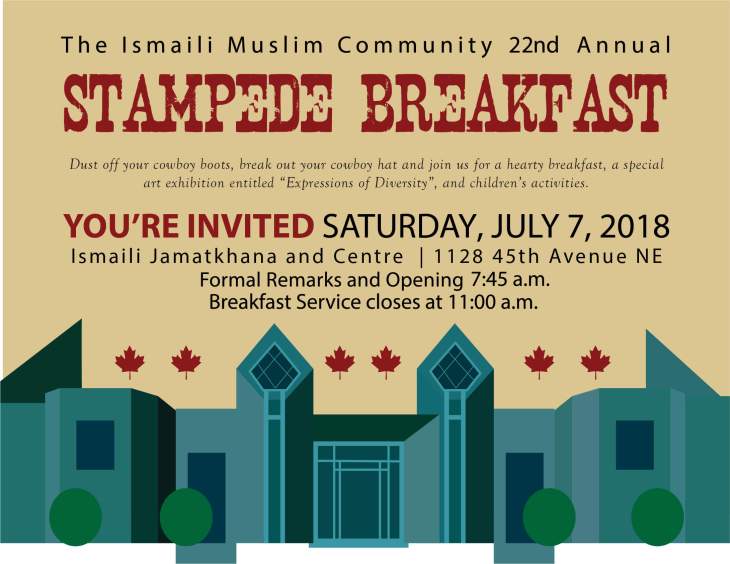 Ismaili Muslim Community to Host 22nd Annual Stampede Breakfast 2018 in Calgary