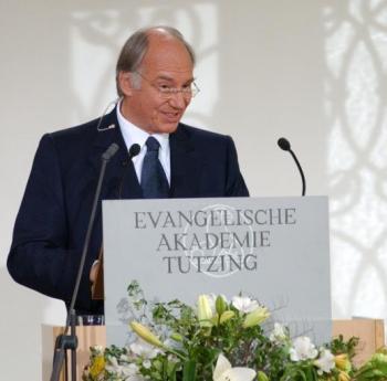 His Highness addressing the Evangelical Academy of Tutzing upon receiving the Tolerance Award, 20 May 2006.