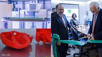 Aga Khan University Pakistan's President Firoz Rasul inaugurates the University’s first 3D Printing Lab