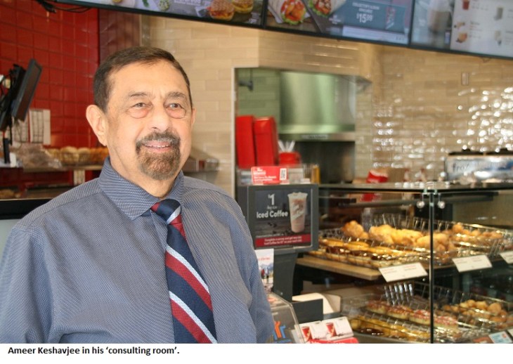 Ameer in donut shop office