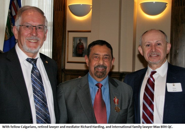 Ameer with lawyers R. Harding and Max Blitt Q.C., supporters