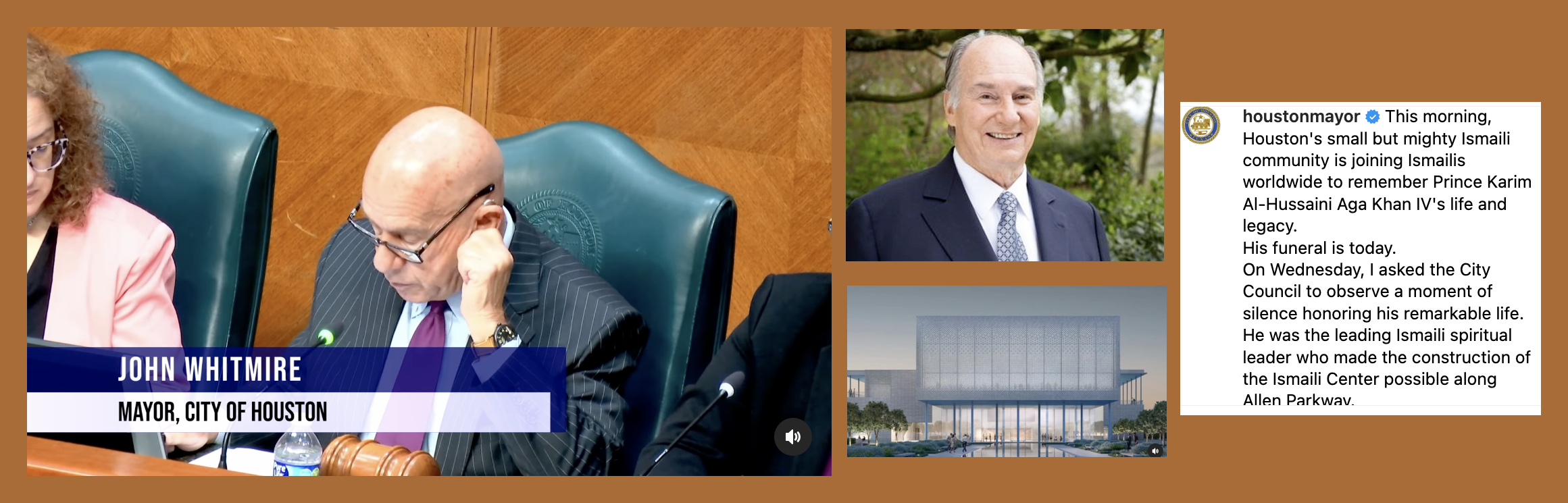 Houston Mayor Leads Tribute as Ismaili Community Honors Aga Khan IV’s Life and Legacy