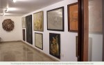 The photograph taken on February 18, 2025 shows art work displayed at the Gulgee Museum in Karachi, Pakistan.