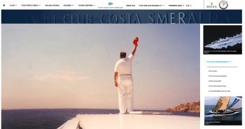 His Highness Prince Karim Aga Khan IV, President of the Yacht Club Costa Smeralda (YCCS) – top-right: Destriero, flying the Yacht Club Costa Smeralda burgee, crossed the Atlantic Ocean in record time (non-stop 3,106 miles in 58 hours, 34 minutes and 50 seconds, at an average speed of 53.09 knots). – bottom-right (June, 1983): Azzurra, in her first race for the Challenger Series of the 25th America’s Cup in Newport, Rhode Island, USA