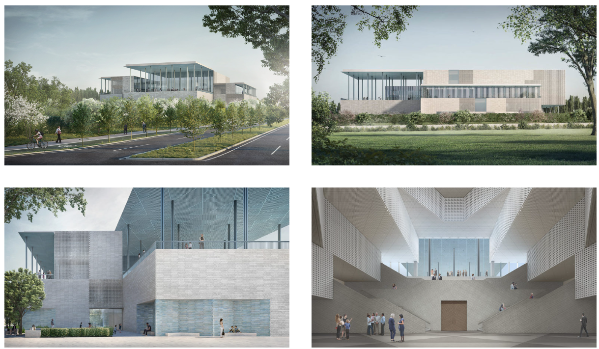 Cambridge, MA, USA. January 25, 2022: Professor in Practice of Architecture Farshid Moussavi recently unveiled the design for the first Ismaili Cultural Center in the United States, which will be built along Houston’s Buffalo Bayou Park. Moussavi was selected by His Highness Prince Karim Aga Khan IV following an international competition in 2019. The design team for the Ismaili Center Houston also includes Nelson Byrd Woltz Landscape Architects, DLR Group, and engineering firm AKT II—co-founded by Professor in Practice of Architectural Technology Hanif Kara. The center in Houston joins its counterparts established in London, Lisbon, Dubai, Dushanbe, Vancouver, and Toronto. As ambassadorial buildings, these centers are dedicated to advancing pluralism, public understanding, and civic outreach. Image credit: Farshid Moussavi Architecture (FMA)