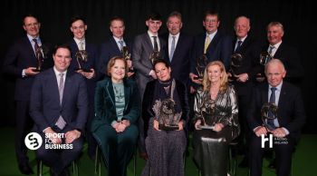 Dublin, Ireland. December 4, 2024: Horse Racing Ireland (HRI) Award winners. The keynote Contribution to the Industry Award was awarded to His Highness Prince Karim Aga Khan IV and accepted on his behalf, by his daughter Princess Zahra Aga Khan (front row center). Image credit: HRI / Sport for Business