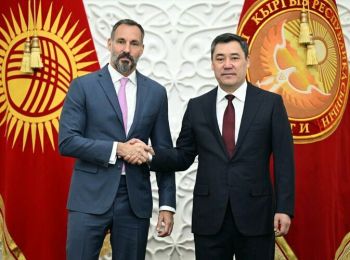 Bishkek, Kyrgyzstan. March 2, 2024: President of Kyrgyzstan Sadyr Japarov received Prince Rahim Aga Khan. Image credit: 24KG