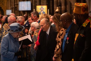 London, England. 2020: His Highness Prince Karim Aga Khan IV attends the 2020 Commonwealth Day Service of Celebration as Vice-President of the Royal Commonwealth Society. An Observance for Commonwealth Day 2020 was held at Westminster Abbey, London, in the presence of HM The Queen and other members of the Royal family including the Duke and Duchess of Cornwall, The Duke and Duchess of Cambridge and The Duke and Duchess of Sussex. Image credit: RCS
