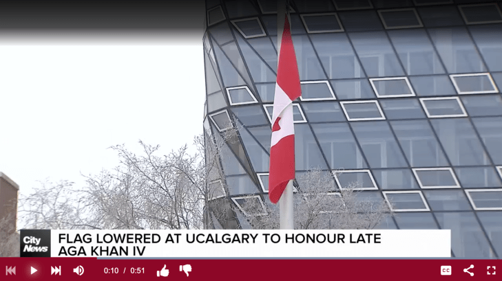 UCalgary lowers flag to mark end of mourning period for late Aga Khan IV