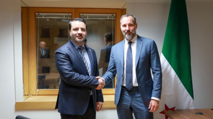 Syrian Minister of Foreign Affairs and Expatriates in the Syrian Transitional Government, Asaad Hassan al-Shaibani holds bilateral meeting with Chairman of the Aga Khan Development Network Prince Rahim Aga Khan V