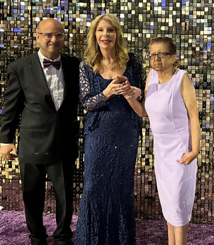 Al & Naz Dhalla with Princess Yasmin. The Dhalla's have supported the Chicago & New York Rita Hayworth Galas since 2017. Image credit: Al Dhalla