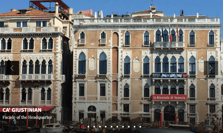 Overlooking the San Marco Basin, the head office of La Biennale di Venezia is an historical palace among the most representative of the Venetian late Gothic style. Image credit: Venice Biennale