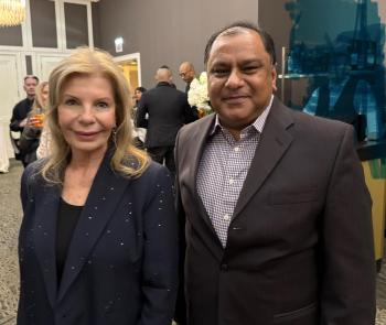 Murad Nensey with Princess Yasmin Aga Khan at the Akris celebrates Princess Yasmin Aga Khan as Global Woman With Purpose. Image credit: Murad Nensey