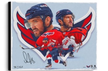 Alexander Ovechkin (Washington Capitals) autographed canvas available at the silent auction of the 2025 Chicago Rita Hayworth Gala. Image credit: Al Dhalla