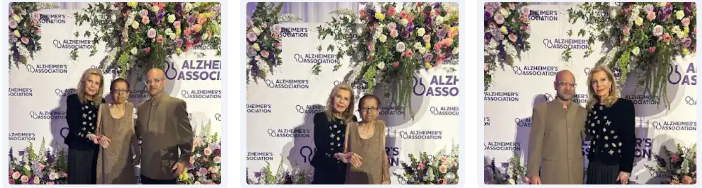 Chicago, USA. May 10, 2025: Princess Yasmin with Al and Naz Dhalla at the Alzheimer's Association 2025 Chicago Rita Hayworth Gala at The Old Post Office. The Dhalla’s have supported the Chicago & New York Rita Hayworth Galas since 2017 Image credit: Al Dhalla